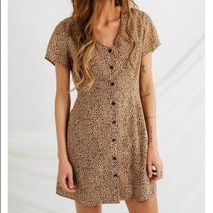 Button Cheetah Dress